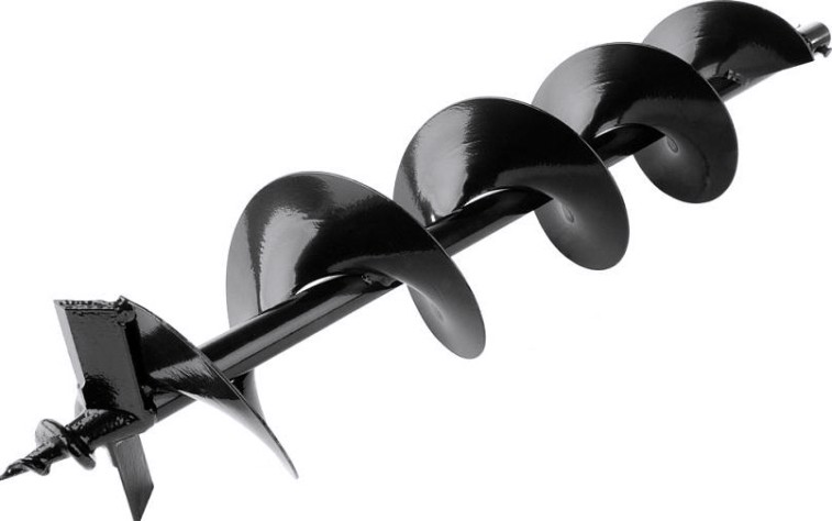 Бур земляной СОЮЗ ББС-02-200 диам 200мм, дл 800мм, под вал 20мм, одинарн бесшов