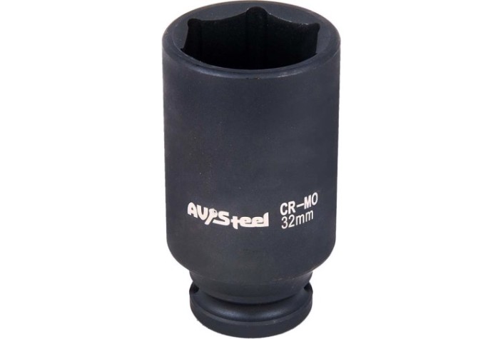 Головка торцевая ударная глубокая 6-ти гранная AV Steel AV-720132 1/2", 32 мм