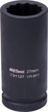 Головка ударная 12-ти гранная 3/4 AV Steel AV-731127 удлиненная 27мм