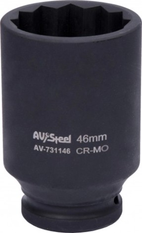 Головка ударная 12-ти гранная 3/4 AV Steel AV-731146 удлиненная 46мм