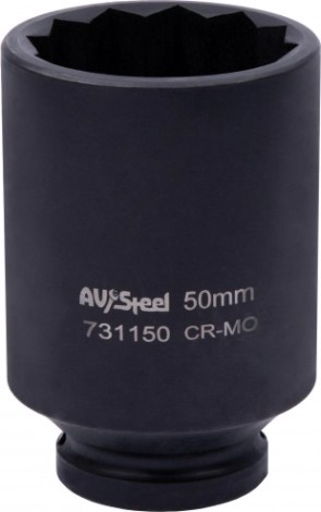 Головка ударная 12-ти гранная 3/4 AV Steel AV-731150 удлиненная 50мм