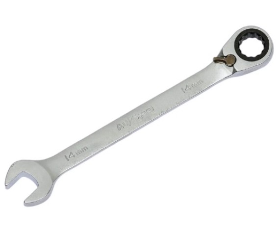 Ключ комбинированный AV Steel AV-315114 трещоточный с реверсом, 14 мм