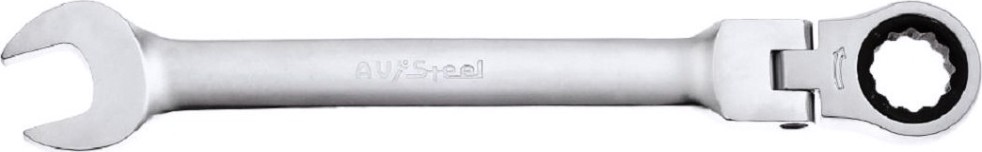 Ключ комбинированный трещоточный AV Steel AV-315215 15 мм, с шарниром