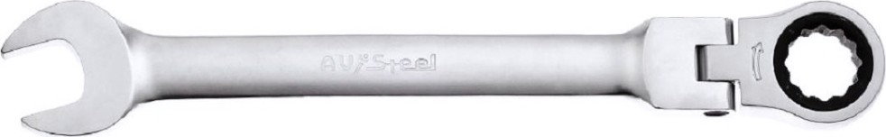 Ключ комбинированный трещоточный AV Steel AV-315217 17 мм, с шарниром