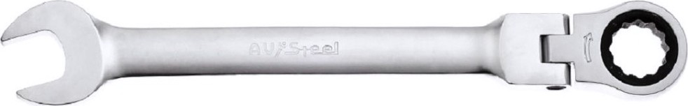 Ключ комбинированный трещоточный AV Steel AV-315219 19 мм, с шарниром