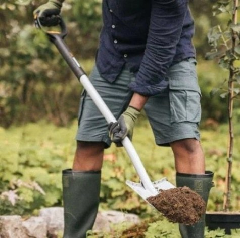 Лопата штыковая FISKARS Xact телескопическая закругленная [1066732]