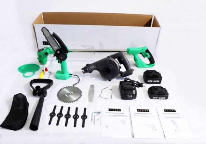 Набор аккумуляторного инструмента ZITREK GreenCut 20, GreenSaw 20, ZKBL20 set 3 in 1 3 в 1, 1х2.0ач, 1х4.0ач [082-2022]