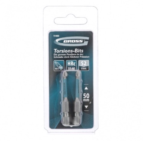 Набор бит GROSS 11485 торсионных PH1x50 мм, 2 шт.