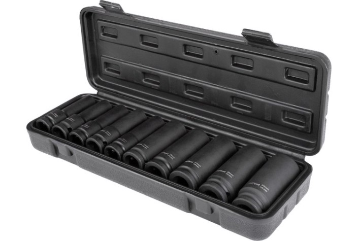 Набор головок 1/2" AV Steel AV-721410 ударных удлиненных, 10-24мм, 10 предм.