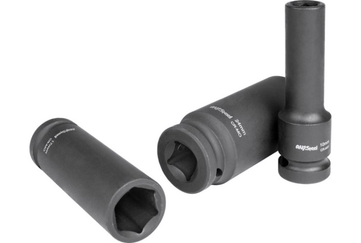 Набор головок 1/2" AV Steel AV-721410 ударных удлиненных, 10-24мм, 10 предм.