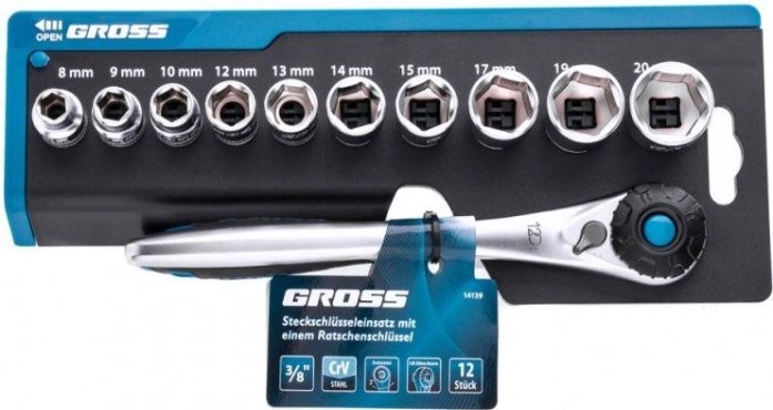 Набор головок 3/8" GROSS 12 предметов 14139 [14139]
