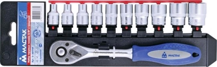 Набор головок 3/8" МАСТАК 0-3011H 3/8", 6-19 мм, 11 предметов