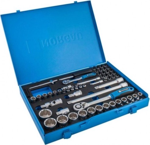 Набор головок с посадкой 1/2" - 1/4" Norgau ND192058 с акссессуарами 58 шт. [063792432]