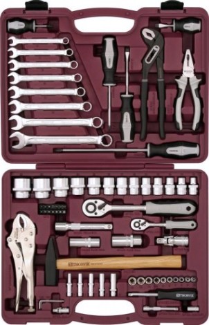 Набор инструментов THORVIK 1/4", 1/2"DR, 72 предмета универсальный [052059]