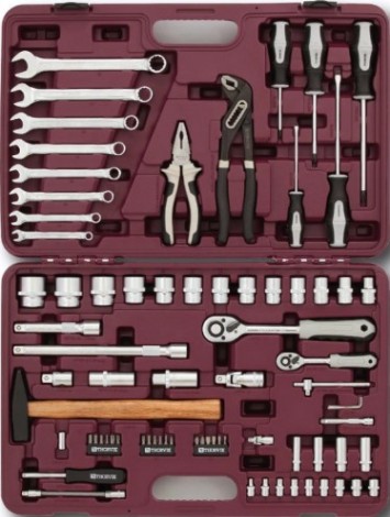Набор инструментов THORVIK 1/4", 1/2"DR, 77 предметов универсальный [052802]