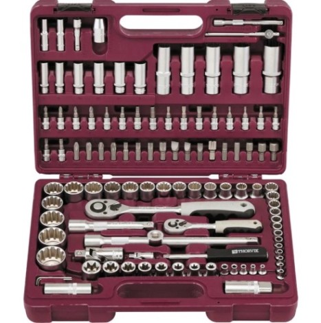 Набор инструментов THORVIK 1/4", 1/2"DR с головками торцевыми MultiProf, 108 универсальный [052810]