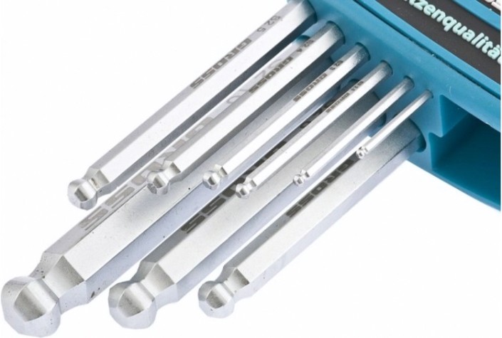 Набор ключей GROSS hex, 1,5–10 мм, s2, 9 шт. имбусовых, удлиненные с [16403]