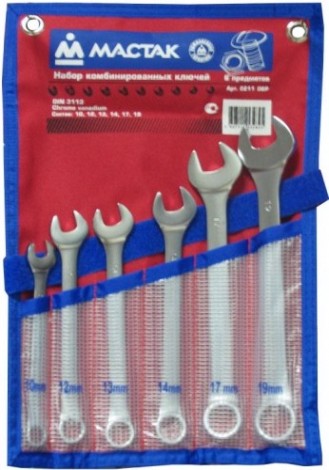 Набор ключей комбинированных МАСТАК 0211-06P 6 предметов
