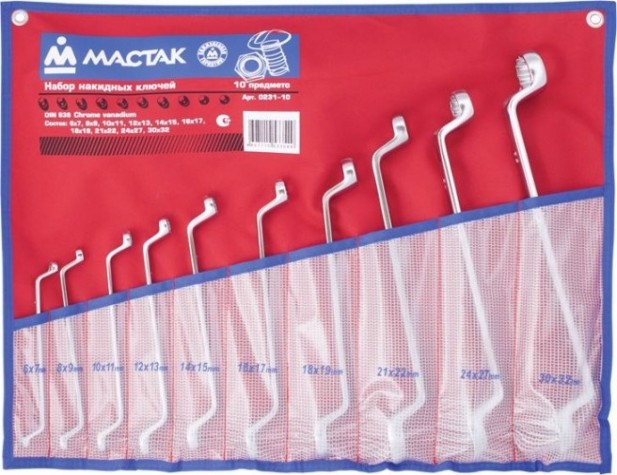 Набор ключей накидных МАСТАК 0231-10P 10 предметов