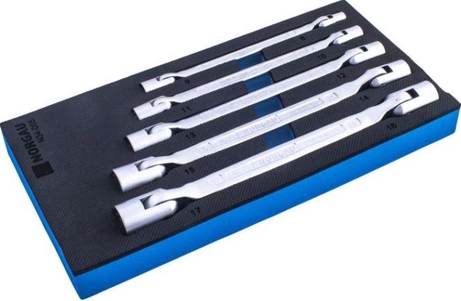 Набор ключей торцевых двусторонних шарнирных Norgau тип N34-005 набор 5 предметов [060510805]