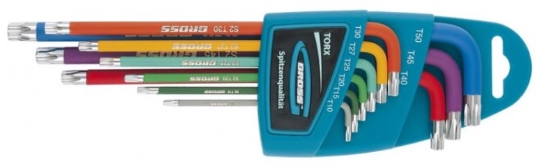 Набор ключей TORX GROSS 16402 T10-T50, 9 предметов