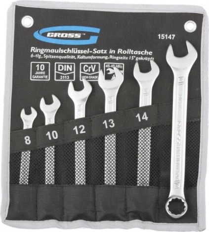 Набор комбинированных ключей GROSS 15147 6 предметов