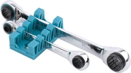 Набор накидных ключей GROSS 8-19 мм с трещоткой многоразмерные, 2 шт [14893]