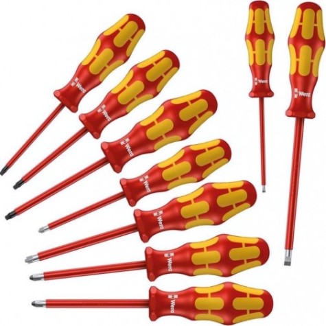 Набор отверток диэлектрических WERA Kraftform Plus Serie 100 160 i/162 i/167 i 9 предметов WE-133355 [WE-133355]