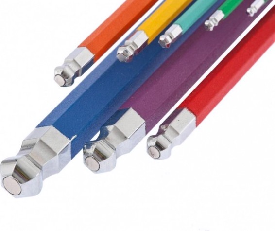 Набор шестигранников GROSS hex 1,5–10 мм, s2, магнит, экстрадлинные с шаровым окончанием [16400]