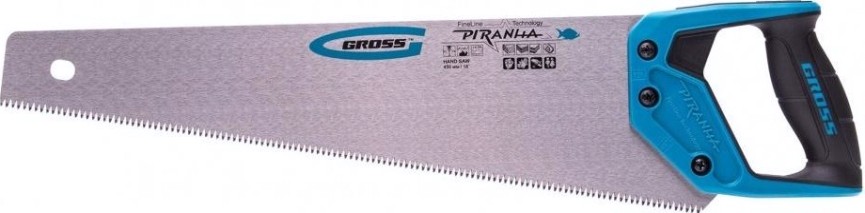 Ножовка по дереву GROSS 400 мм "piranha", 7-8 tpi, зуб-3d, каленый зуб, 2-х комп. [24109]