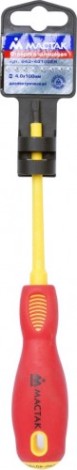 Отвертка диэлектрическая шлицевая МАСТАК 040-40100EH slotted 4,0 мм, 100 мм, держатель Отвертка диэлектрическая шлицевая МАСТАК 040-40100EH slotted 4,0 мм, 100 мм, держатель