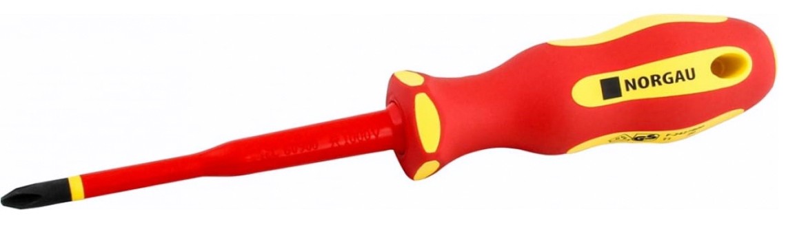 Отвертка крестовая диэлектрическая Norgau PH2х100мм крестовая vde slim [067074120]