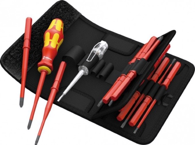 Отвертка с битами диэлектрическая WERA Kraftform Kompakt VDE 16 extra slim 1 16 предметов WE-003484 [WE-003484]