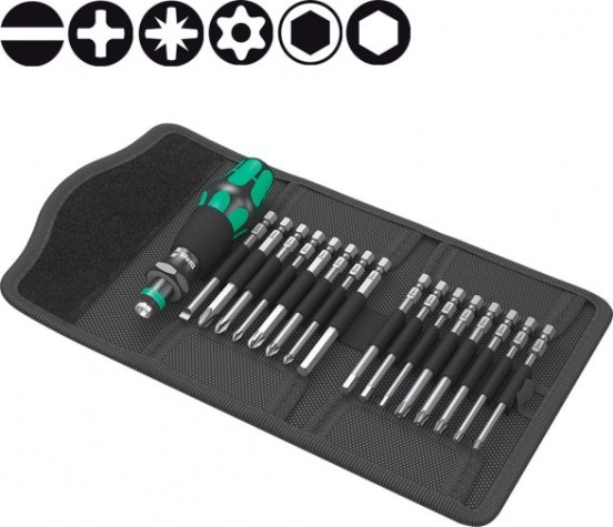Отвертка с битами WERA Kraftform Kompakt 60 17 предметов WE-059295 [WE-059295]