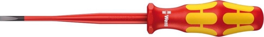 Отвертка шлицевая диэлектрическая WERA Kraftform Plus 100 VDE 160iS 0.8 x 4.0 x 100 мм WE-006441 [WE-006441]
