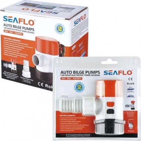 Помпа водооткачивающая SEAFLO трюмная, 12V 800 галлон/час, патрубок 19/25/29 мм [SFBP1-G800-13A]