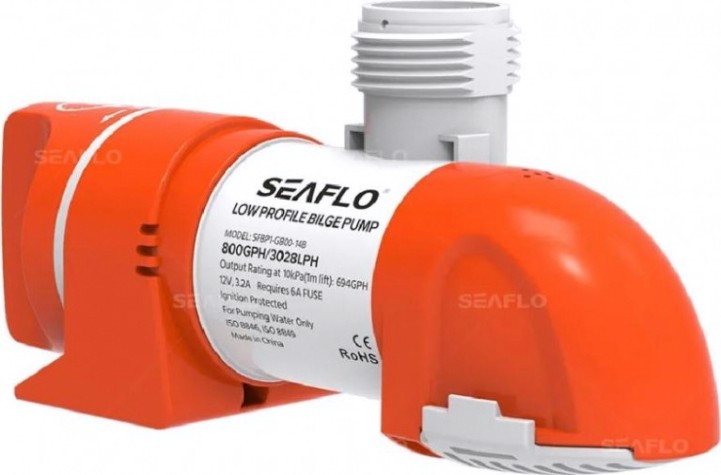 Помпа водооткачивающая SEAFLO трюмная, автоматическая, 12V 1100 галлон/час, патрубок 19/25/29 мм [SFBP1-G1100-14B]