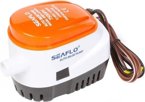 Помпа водооткачивающая SEAFLO трюмная, автоматическая, 12V 750 галлон/час, патрубок 19 мм, ток 5,0 А [SFBP1-G750-11]
