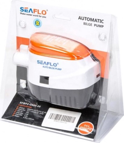 Помпа водооткачивающая SEAFLO трюмная, автоматическая, 24V 600 галлон/час, патрубок 19 мм [SFBP2-G600-06]