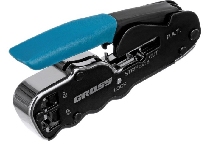 Пресс-клещи GROSS 17723 для обжима телеф. и компьют. клемм RJ45, 8P и RJ11