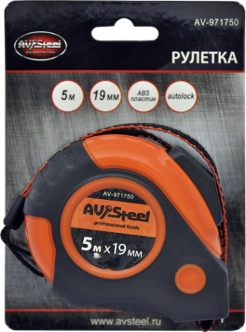 Рулетка измерительная AV Steel AV-971750 5 м х 19 мм