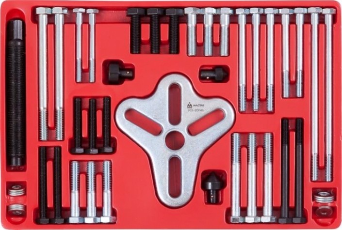 Съемник шкивов, 25-100 мм МАСТАК 103-20046 46 предметов