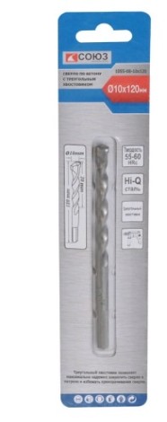 Сверло по бетону СОЮЗ 10x120 мм с треугольным хвостовиком [1055-08-10x120]