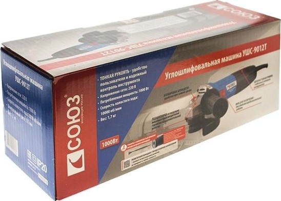 Угловая шлифмашина сетевая СОЮЗ УШС-9012Т