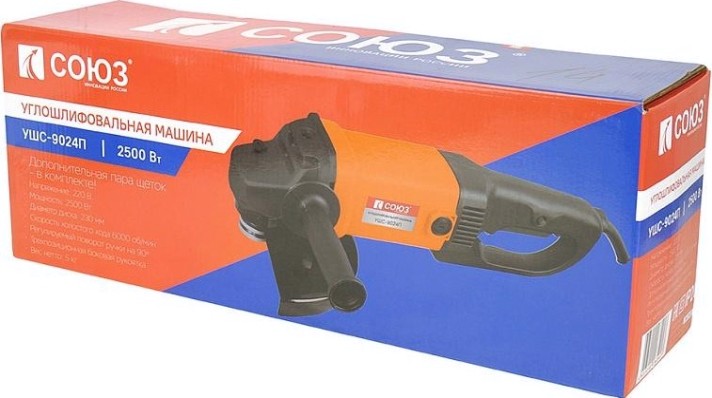 Угловая шлифмашина сетевая СОЮЗ УШС-9024П Угловая шлифмашина сетевая СОЮЗ УШС-9024П